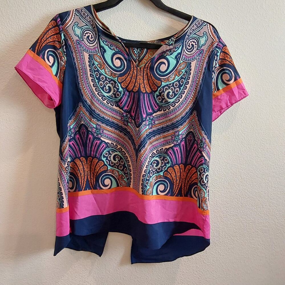 Stunning ReneeC Vintage Boho‎ Paisley CutawayBlouse Size L